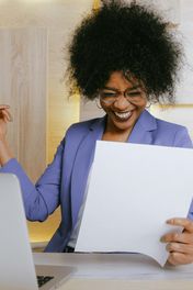 People smiling in a business setting